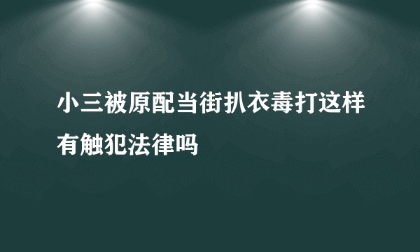 小三被原配当街扒衣毒打这样有触犯法律吗