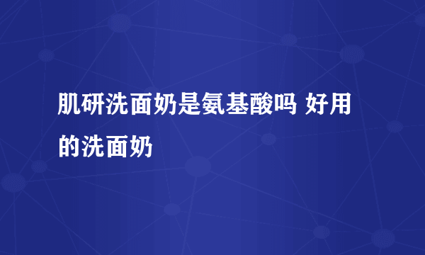 肌研洗面奶是氨基酸吗 好用的洗面奶