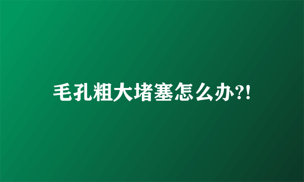 毛孔粗大堵塞怎么办?!