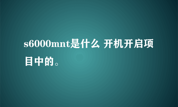 s6000mnt是什么 开机开启项目中的。