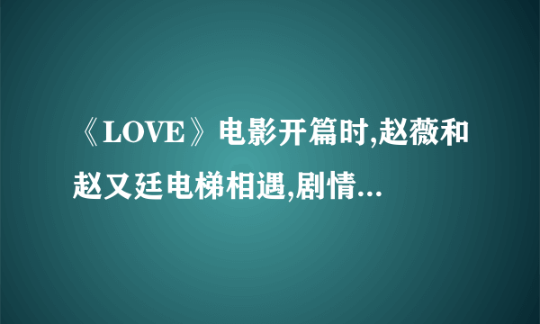 《LOVE》电影开篇时,赵薇和赵又廷电梯相遇,剧情想说的是什么,赵薇为什么去台湾？