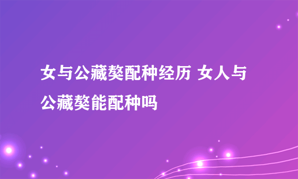 女与公藏獒配种经历 女人与公藏獒能配种吗