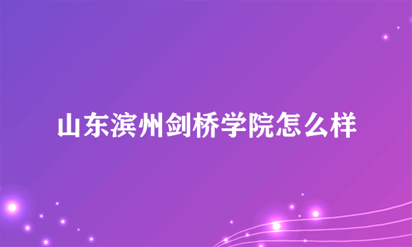 山东滨州剑桥学院怎么样