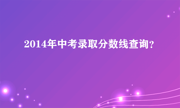 2014年中考录取分数线查询？