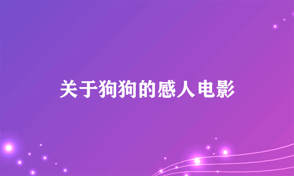 关于狗狗的感人电影