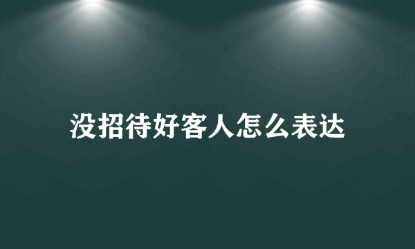 没招待好客人怎么表达