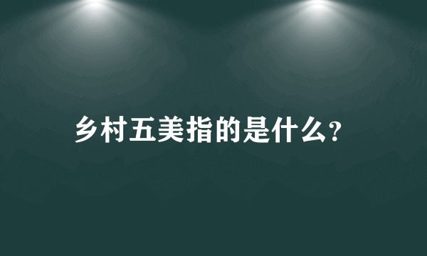 乡村五美指的是什么？