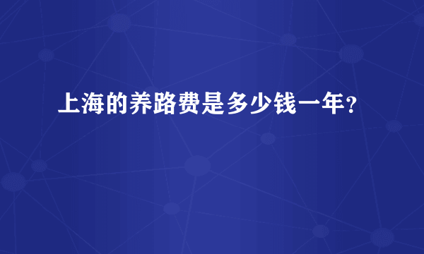 上海的养路费是多少钱一年？