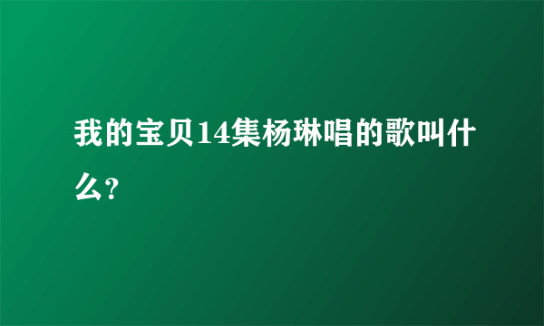 我的宝贝14集杨琳唱的歌叫什么？