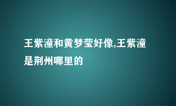 王紫潼和黄梦莹好像,王紫潼是荆州哪里的