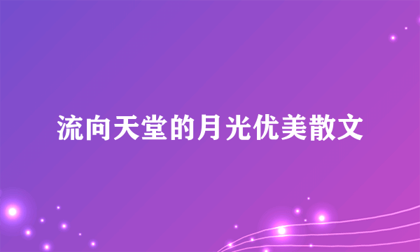 流向天堂的月光优美散文