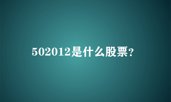 502012是什么股票？