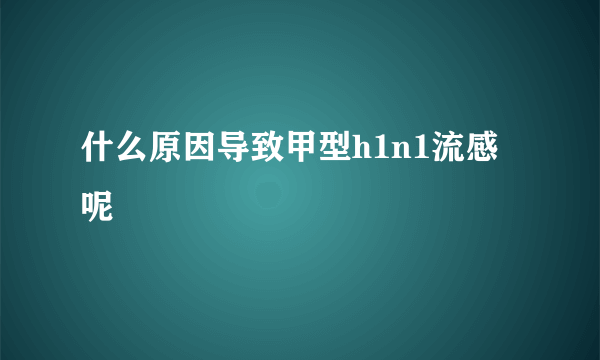 什么原因导致甲型h1n1流感呢