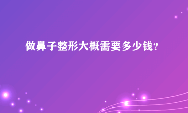 做鼻子整形大概需要多少钱？