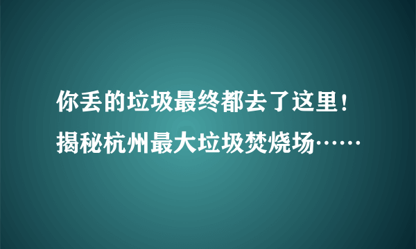 你丢的垃圾最终都去了这里！揭秘杭州最大垃圾焚烧场……