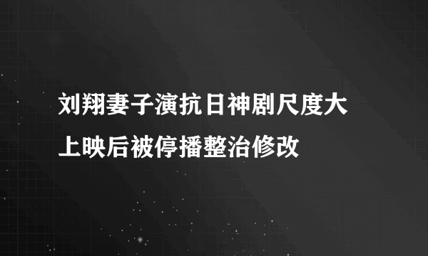 刘翔妻子演抗日神剧尺度大 上映后被停播整治修改