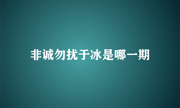 非诚勿扰于冰是哪一期