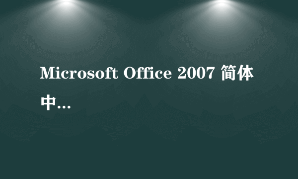 Microsoft Office 2007 简体中文专业版 安装问题！！！