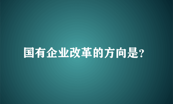 国有企业改革的方向是？