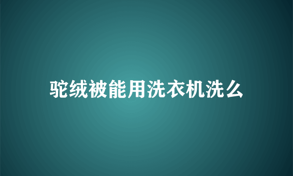 驼绒被能用洗衣机洗么