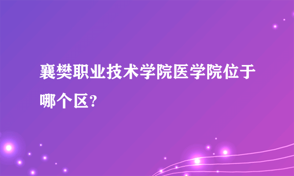 襄樊职业技术学院医学院位于哪个区?