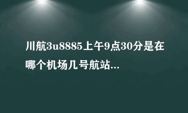 川航3u8885上午9点30分是在哪个机场几号航站楼登机？