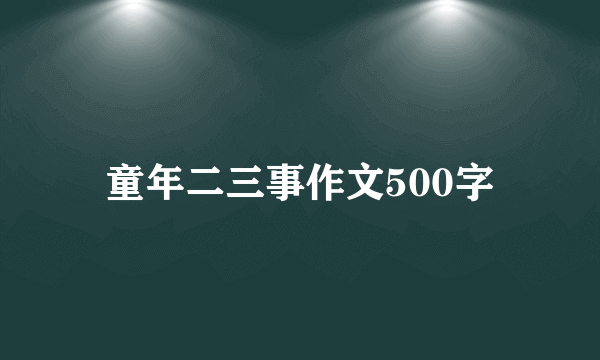 童年二三事作文500字