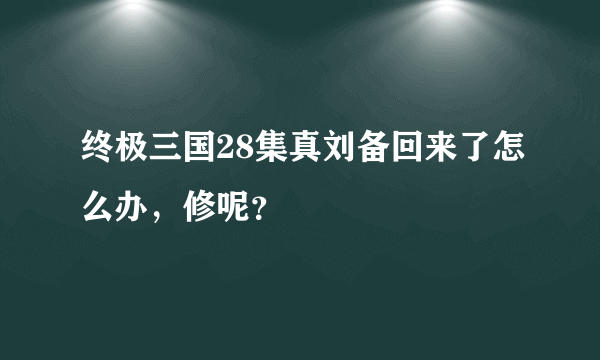 终极三国28集真刘备回来了怎么办，修呢？