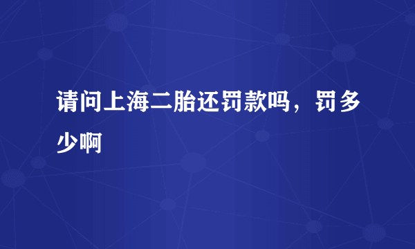 请问上海二胎还罚款吗，罚多少啊