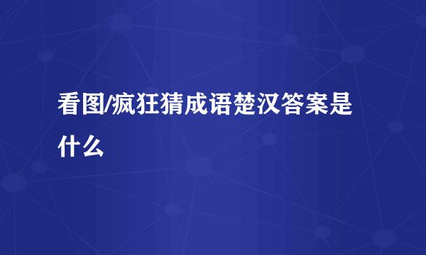 看图/疯狂猜成语楚汉答案是什么