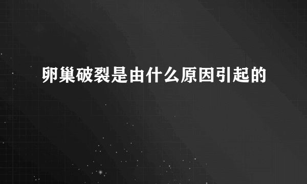 卵巢破裂是由什么原因引起的