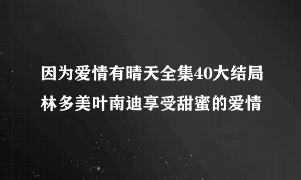 因为爱情有晴天全集40大结局林多美叶南迪享受甜蜜的爱情