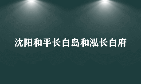 沈阳和平长白岛和泓长白府