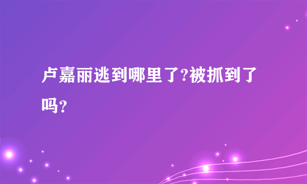 卢嘉丽逃到哪里了?被抓到了吗？