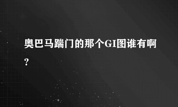 奥巴马踹门的那个GI图谁有啊？