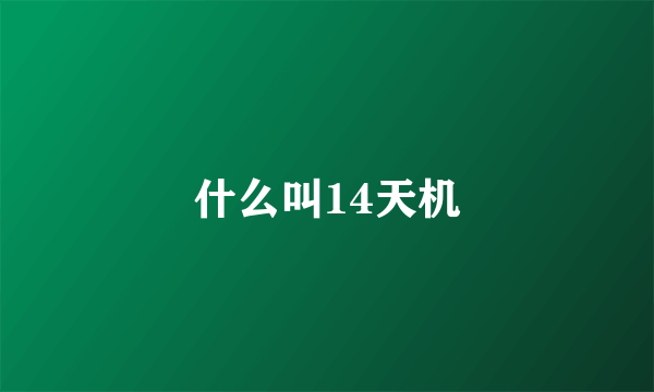 什么叫14天机