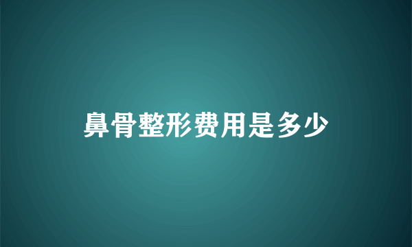 鼻骨整形费用是多少