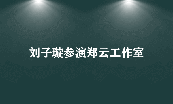 刘子璇参演郑云工作室