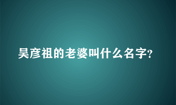 吴彦祖的老婆叫什么名字？