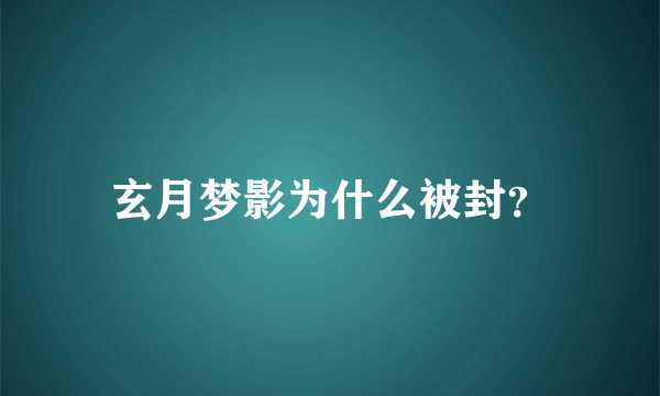 玄月梦影为什么被封？