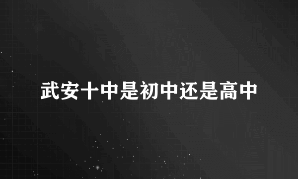 武安十中是初中还是高中