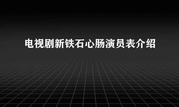 电视剧新铁石心肠演员表介绍