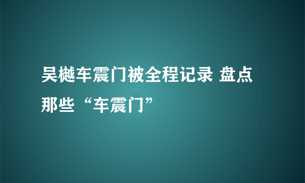 吴樾车震门被全程记录 盘点那些“车震门”