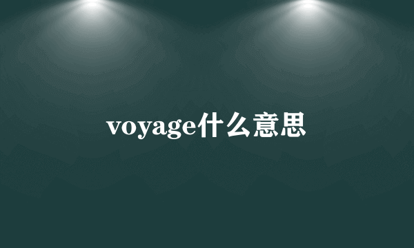 voyage什么意思