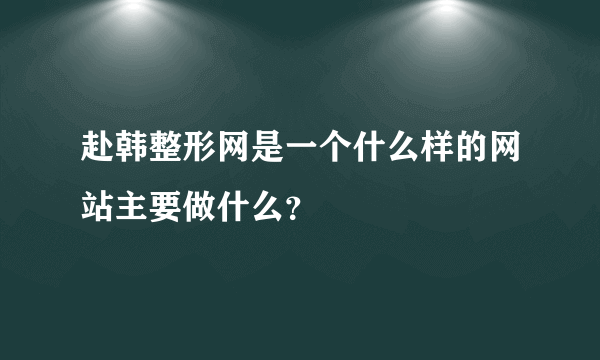 赴韩整形网是一个什么样的网站主要做什么？