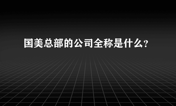 国美总部的公司全称是什么？