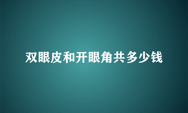 双眼皮和开眼角共多少钱