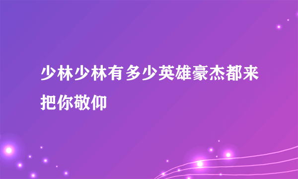 少林少林有多少英雄豪杰都来把你敬仰