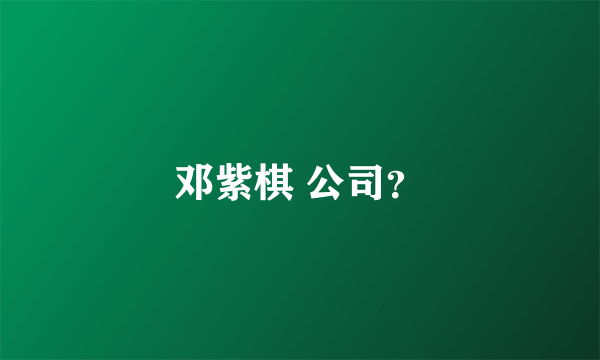 邓紫棋 公司？