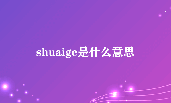 shuaige是什么意思